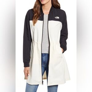 The North Face Flybae White Black Windbreaker Jacket Coat XS EUC